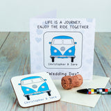 Personalised VW Camper Coaster Wedding Card: 3 - Greeting Cards By Gift Moments