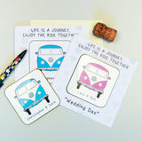 Personalised VW Camper Coaster Wedding Card: 1 - Greeting Cards By Gift Moments