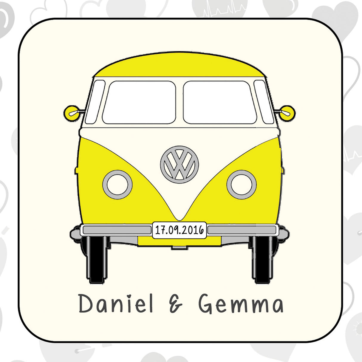 Personalised VW Camper Coaster Wedding Card: 5 - Greeting Cards By Gift Moments