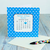 Personalised New Baby Coaster Card: 2 - Blue - Greeting Cards By Gift Moments