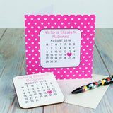 Personalised New Baby Coaster Card: 3 - Pink - Greeting Cards By Gift Moments