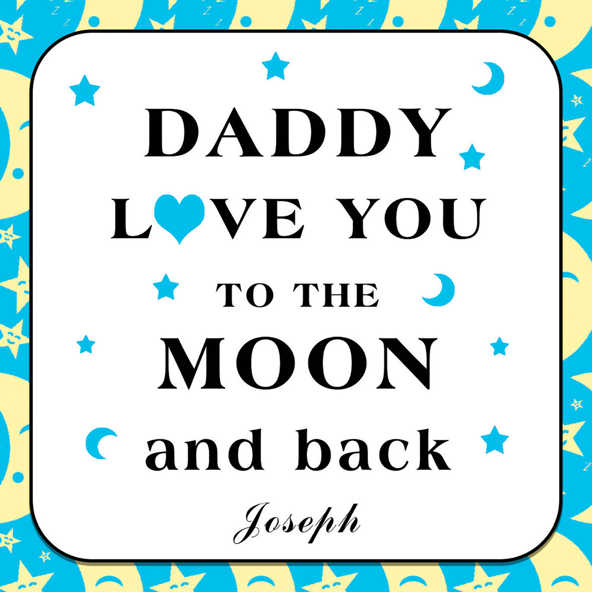 Personalised Moon & Back Coaster Card: 6 - Greeting Cards By Gift Moments