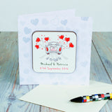 Personalised Just Married Coaster Card: 1 - Greeting Cards By Gift Moments