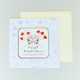 Personalised Just Married Coaster Card: 3 - Greeting Cards By Gift Moments