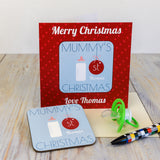 Personalised Mummy's 1st Christmas Coaster Card - Greeting Cards at Gift Moments