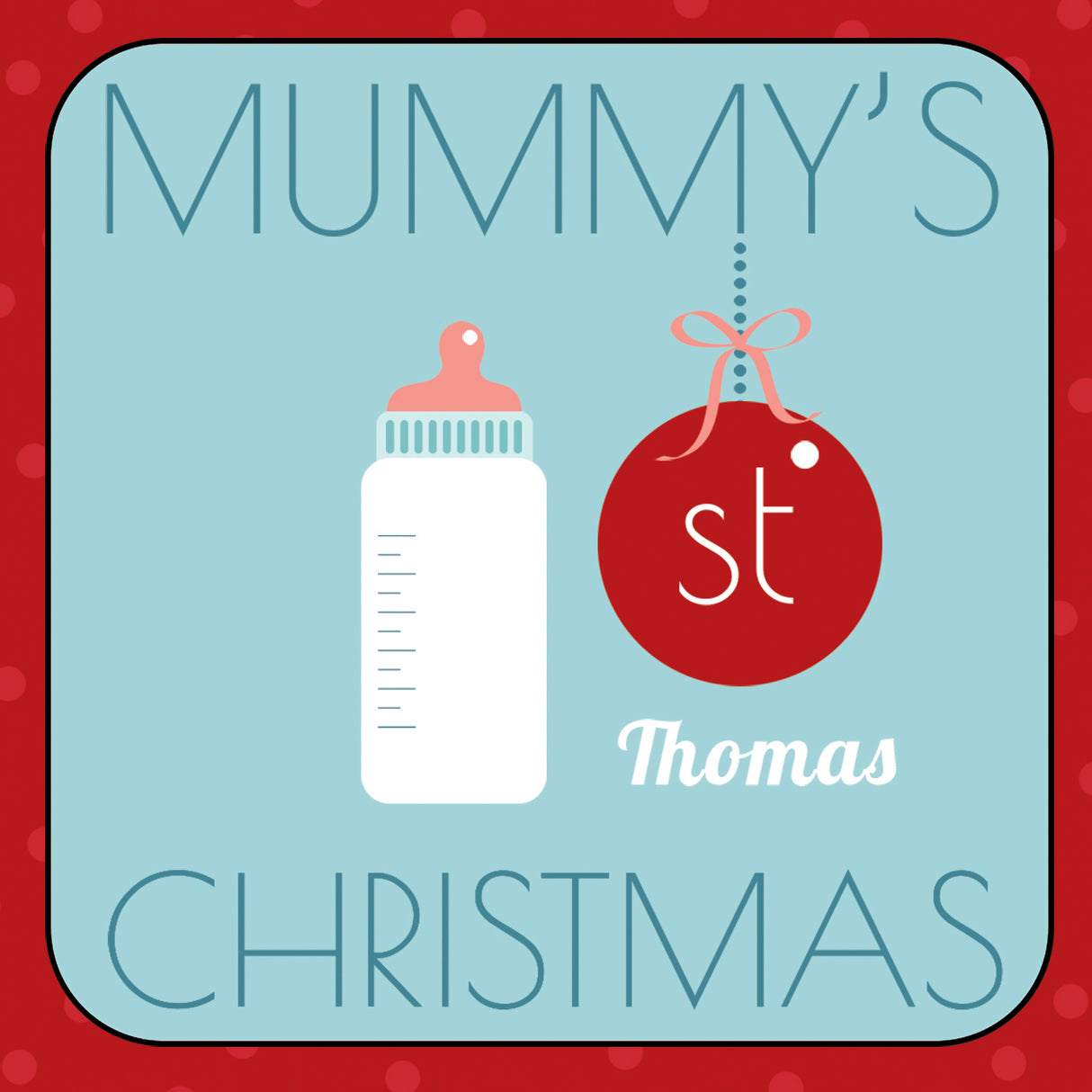 Personalised Mummy's 1st Christmas Coaster Card - Greeting Cards at Gift Moments