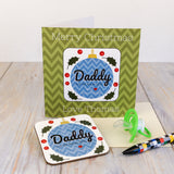 Personalised Daddy Our 1st Christmas Coaster Card - Greeting Cards at Gift Moments