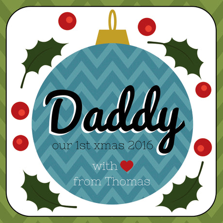 Personalised Daddy Our 1st Christmas Coaster Card - Greeting Cards at Gift Moments