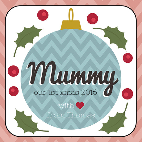 Personalised Mummy Our 1st Christmas Coaster Card - Greeting Cards at Gift Moments