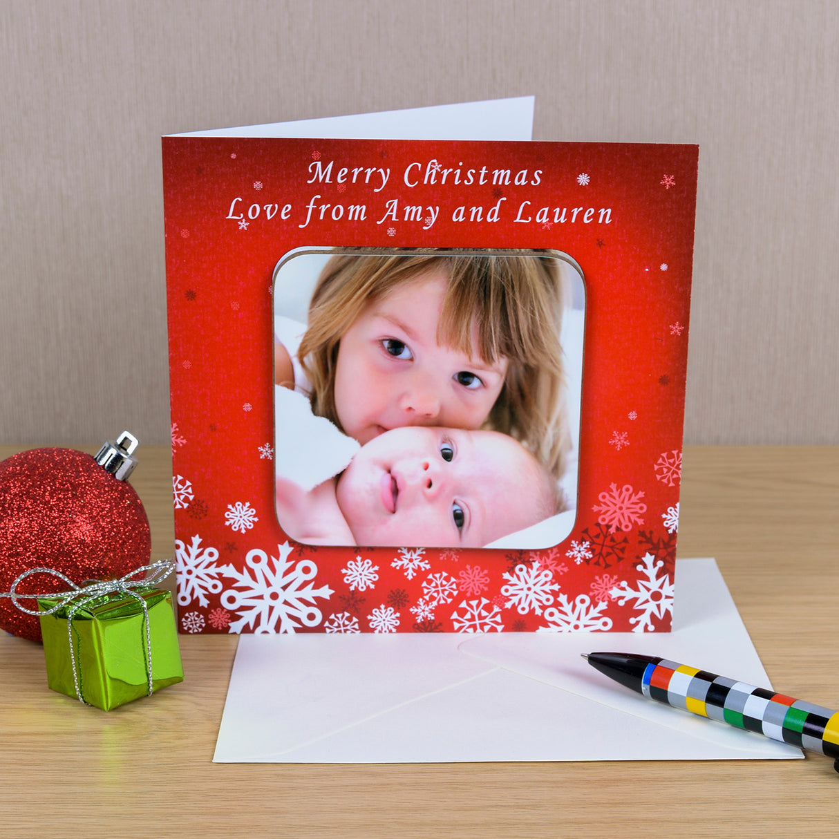 Personalised Christmas Photo Upload Coaster Card Default Title - Greeting Cards at Gift Moments