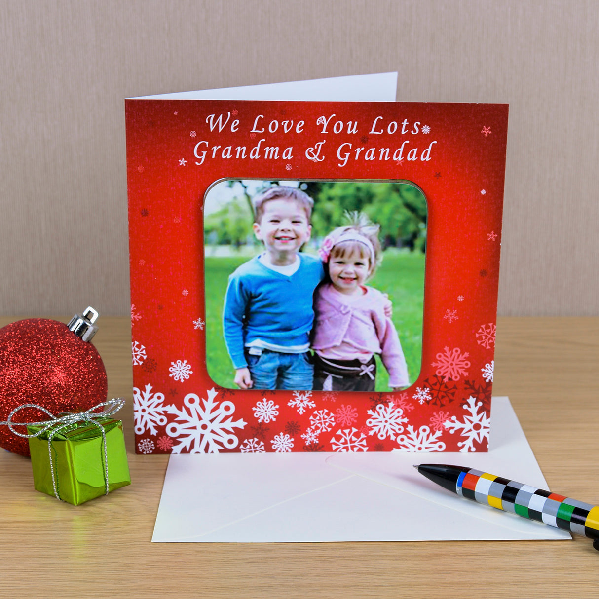 Personalised Christmas Photo Upload Coaster Card - Greeting Cards at Gift Moments