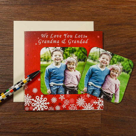 Personalised Christmas Photo Upload Coaster Card - Greeting Cards at Gift Moments