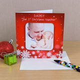 Personalised Our 1st Christmas Red Photo Coaster Card - Greeting Cards at Gift Moments