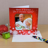 Personalised Our 1st Christmas Red Photo Coaster Card - Greeting Cards at Gift Moments