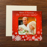 Personalised Our 1st Christmas Red Photo Coaster Card - Greeting Cards at Gift Moments