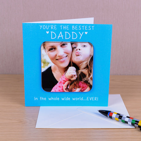 Personalised You're the Bestest! Photo Coaster Card Blue - Greeting Cards at Gift Moments