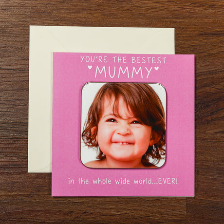 Personalised You're the Bestest! Photo Coaster Card - Greeting Cards at Gift Moments