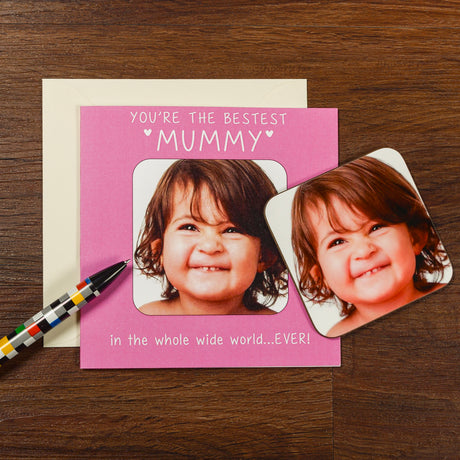 Personalised You're the Bestest! Photo Coaster Card - Greeting Cards at Gift Moments