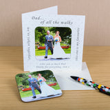 Personalised Dad of all the Walks Photo Coaster Card - Greeting Cards at Gift Moments