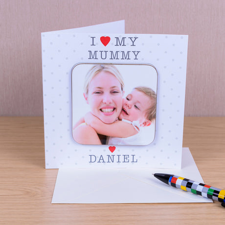 Personalised I Love My . . . Photo Upload Coaster Card Default Title - Greeting Cards at Gift Moments