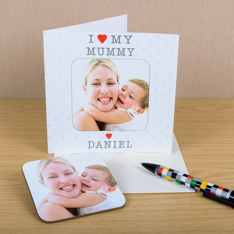 Personalised I Love My . . . Photo Upload Coaster Card - Greeting Cards at Gift Moments