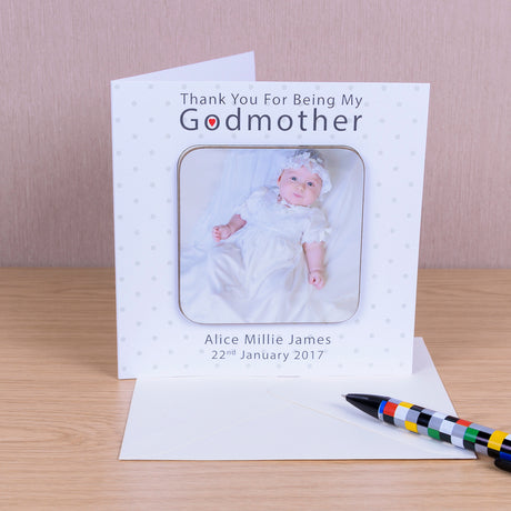 Personalised Godparents Photo Upload Coaster Card Godmother - Greeting Cards at Gift Moments