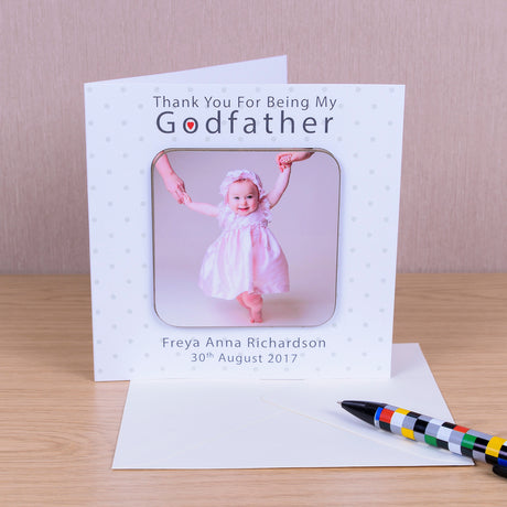 Personalised Godparents Photo Upload Coaster Card - Greeting Cards at Gift Moments