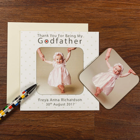 Personalised Godparents Photo Upload Coaster Card - Greeting Cards at Gift Moments