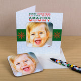 Personalised Merry Christmas Photo Upload Coaster Card - Greeting Cards at Gift Moments