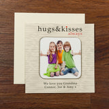 Personalised Hugs & Kisses Photo Coaster Card - Greeting Cards at Gift Moments