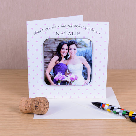 Personalised Bridesmaid Photo Upload Coaster Card - Greeting Cards at Gift Moments