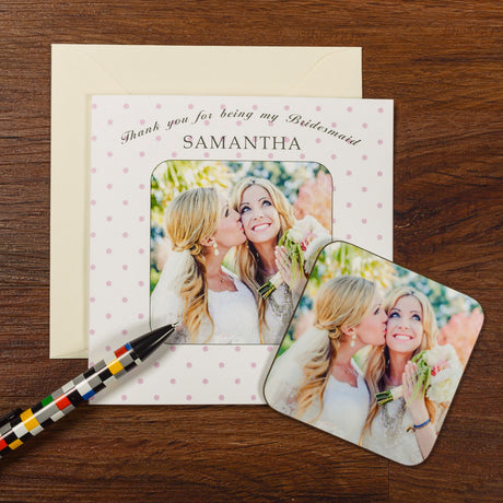 Personalised Bridesmaid Photo Upload Coaster Card Bridesmaid - Greeting Cards at Gift Moments