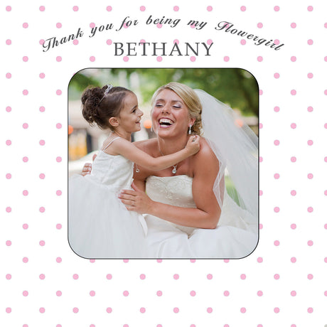 Personalised Bridesmaid Photo Upload Coaster Card Flowergirl - Greeting Cards at Gift Moments