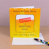 Personalised Reserved Beer Coaster Card Default Title - Greeting Cards at Gift Moments