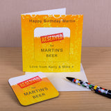 Personalised Reserved Beer Coaster Card - Greeting Cards at Gift Moments