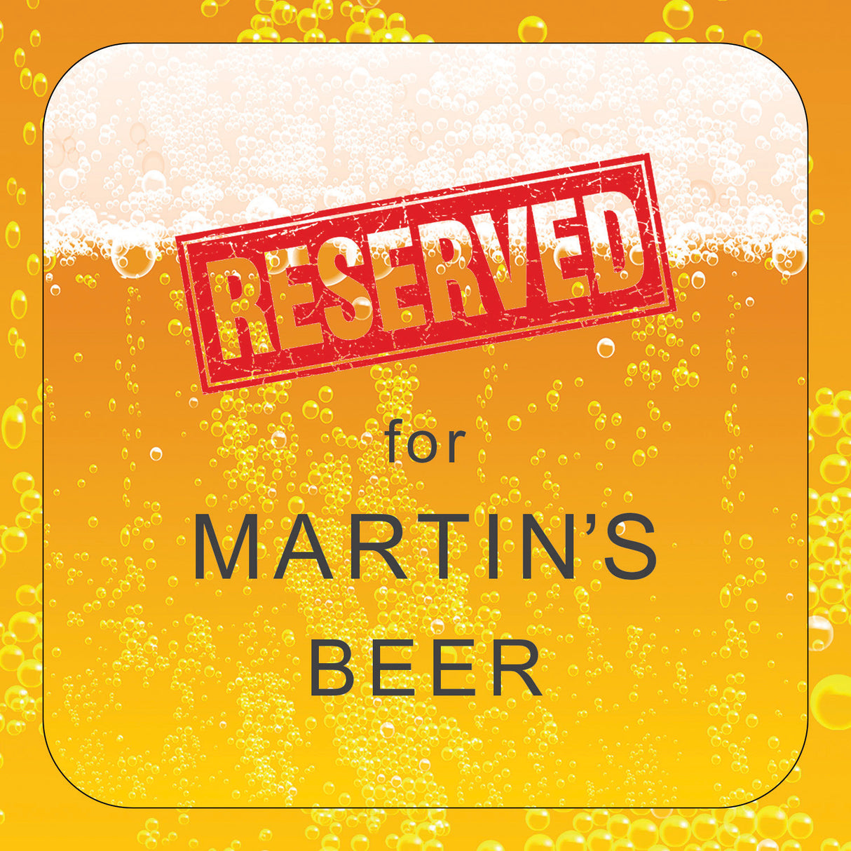 Personalised Reserved Beer Coaster Card - Greeting Cards at Gift Moments