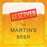 Personalised Reserved Beer Coaster Card - Greeting Cards at Gift Moments