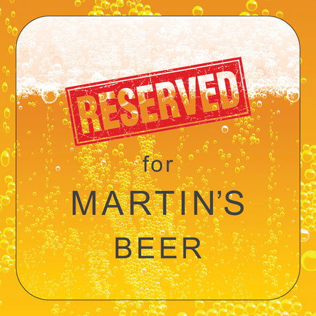 Personalised Reserved Beer Coaster Card - Greeting Cards at Gift Moments