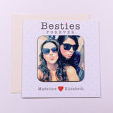 Personalised Besties Forever Photo Upload Coaster Card - Greeting Cards at Gift Moments