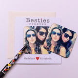 Personalised Besties Forever Photo Upload Coaster Card - Greeting Cards at Gift Moments