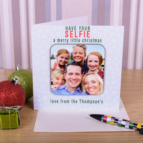 Personalised Christmas Selfie Photo Coaster Card - Greeting Cards at Gift Moments