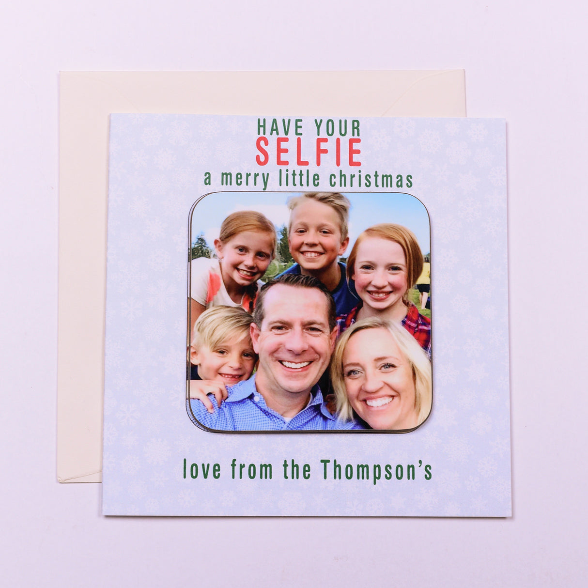 Personalised Christmas Selfie Photo Coaster Card - Greeting Cards at Gift Moments