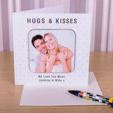 Personalised Hugs & Kisses Dot Photo Coaster Card Default Title - Greeting Cards at Gift Moments