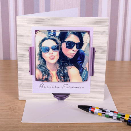 Personalised Besties Forever Photo Coaster Card Default Title - Greeting Cards at Gift Moments