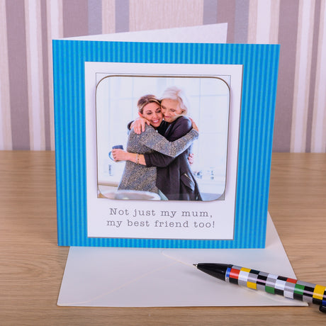 Personalised Photo Upload Blue Coaster Card Default Title - Greeting Cards at Gift Moments