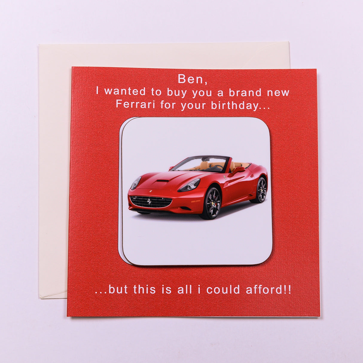 Personalised Ferrari Coaster Card - Greeting Cards at Gift Moments