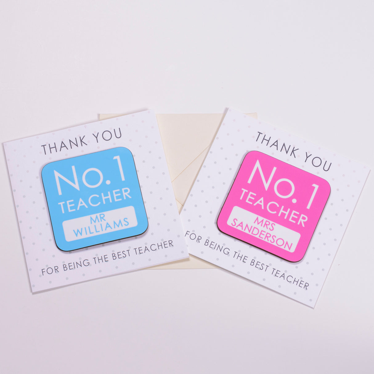 Personalised No. 1 Teacher Coaster Card - Greeting Cards at Gift Moments