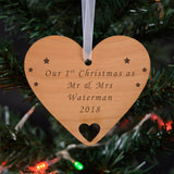 Personalised Christmas Card with Heart Decoration - Greeting Cards at Gift Moments