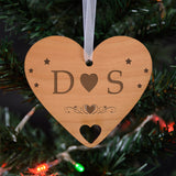 Personalised Christmas Card with Heart Decoration - Greeting Cards at Gift Moments