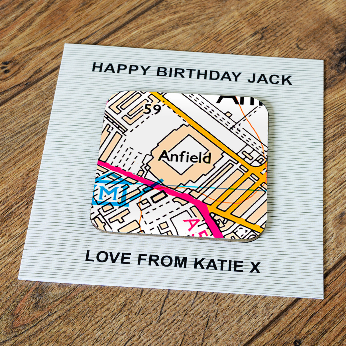 Personalised Football Stadium Coaster Cards: 6 - Greeting Cards By Gift Moments